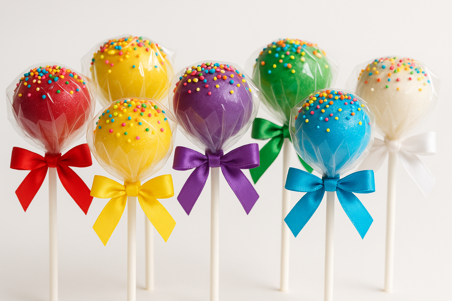 an assortment of colorful cakepops